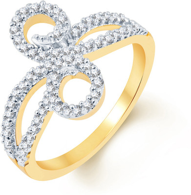 70% OFF on Sukkhi Enchanting Alloy Cubic Zirconia 18K Yellow Gold, Rhodium Plated Ring