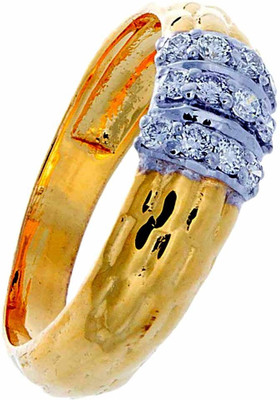 15% OFF on 64Facets The Groovy II Gold Diamond Rhodium Plated 14 K Ring