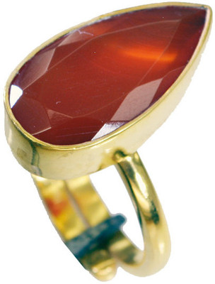 Riyo Fascinating Red Onyx Copper Onyx 18K Yellow Gold Plated Ring