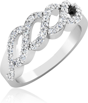 31% OFF on Forevercarat Eternal Twist Silver Diamond Sterling Silver Plated Ring