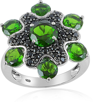 37% OFF on RosesNRibbons Sterling Silver Spinel Rhodium Plated Ring