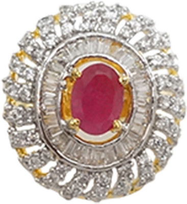 Sheetal Jewellery Brass, Alloy Silver, Yellow Gold Plated 18 K Ring