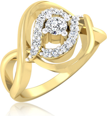 31% OFF on Forevercarat Cosmic Swirl Silver Diamond 14K Yellow Gold Plated Ring