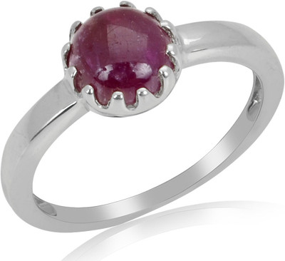 33% OFF on RosesNRibbons Sterling Silver Ruby Rhodium Plated Ring