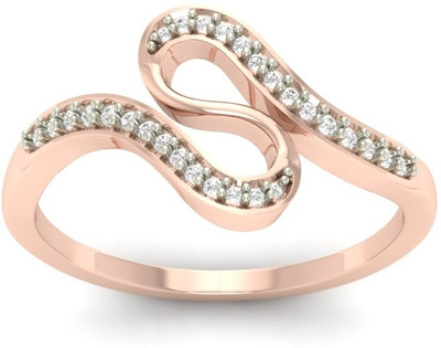 31% OFF on Jewels5 Rose Gold Diamond Rhodium Plated 18 K Ring