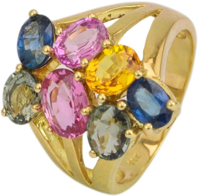 15% OFF on Rakam Gold Sapphire 14K Yellow Gold Plated 14 K Ring