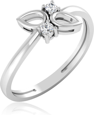31% OFF on Forevercarat Petal Fantasy Silver Diamond Sterling Silver Plated Ring