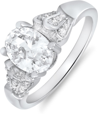 71% OFF on Mahi Dazzling Charm Alloy, Brass Zircon Rhodium Plated Ring