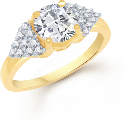 88% OFF on VK Jewels Alluring CZ Gold and Rhodium Plated Alloy Cubic Zirconia 18K Yellow Gold Plated 18 K Ring