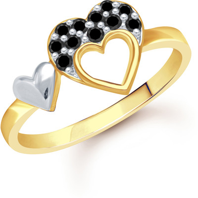 62% OFF on VK Jewels Double Heart Gold Alloy Cubic Zirconia 18K Yellow Gold Plated Ring