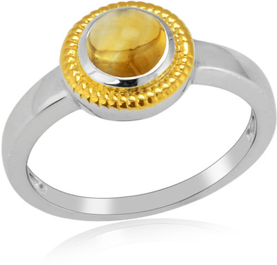 46% OFF on RosesNRibbons Tribal Twist Sterling Silver Citrine Rhodium, 18K Yellow Gold Plated Ring
