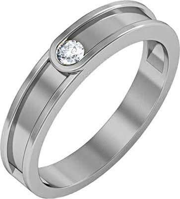 40% OFF on JacknJewel 0.05 Carat Certified Silver Diamond Silver Plated Ring