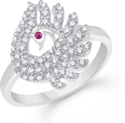 85% OFF on VK Jewels Bewitching Mayur Alloy Cubic Zirconia Rhodium Plated K Ring