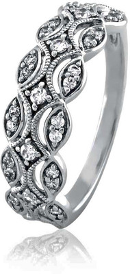 9% OFF on Velvetcase Modish Diamond Eternity Band White Gold 18 K Ring