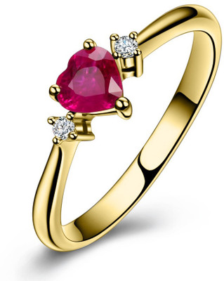 35% OFF on Facetzinspire Gold Ruby 14K Yellow Gold Plated 14 K Ring