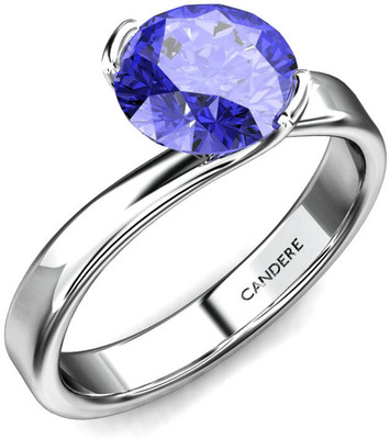 19% OFF on Candere Tanzanite Elvira White Gold Tanzanite Rhodium Plated 14 K Ring