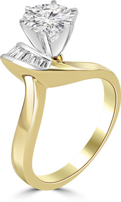 4% OFF on Fiona Moissanite Gold Moissanite 18K Yellow Gold Plated 18 K Ring