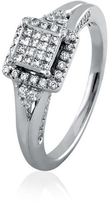 10% OFF on Velvetcase Enhanced Princess Diamond Engagement White Gold 18 K Ring