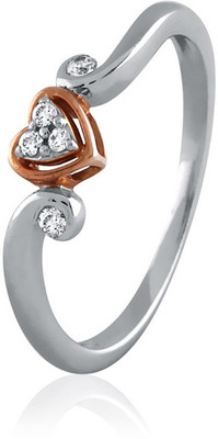 29% OFF on Velvetcase Two Tone Single Heart Promise Ring White Gold 18K White Gold, 18K Rose Gold Plated 18 K Ring