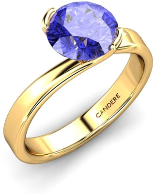 20% OFF on Candere Tanzanite Elvira Ring Yellow Gold Tanzanite Rhodium Plated 14 K Ring