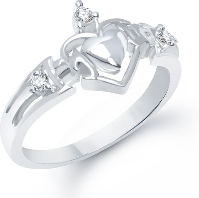 70% OFF on VK Jewels ILU Heart Alloy Cubic Zirconia Rhodium Plated K Ring