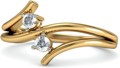 18% OFF on BlueStone The Twin Wingflow Yellow Gold Diamond 14K Yellow Gold Plated 14 K Ring