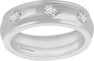 50% OFF on Ciemme 0.82 CT 3-Stone Stackable Sterling Silver Cubic Zirconia Ring