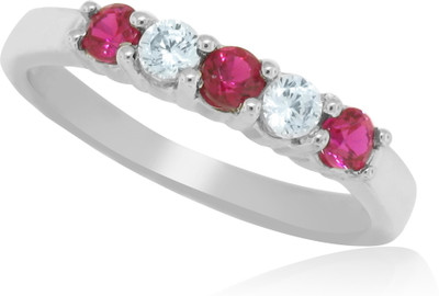 65% OFF on MyTreasurez Sterling Silver 14K White Gold Plated Ring