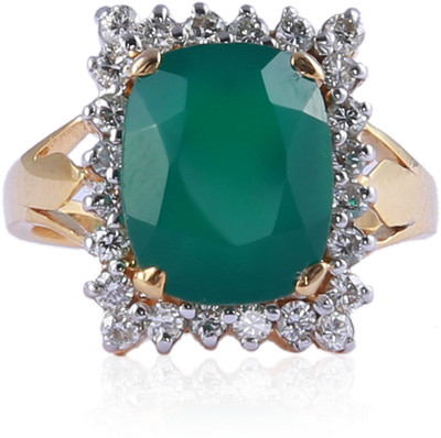 15% OFF on Jisha Cocktail Inspiration Ring Gold Diamond, Emerald 18 K Ring
