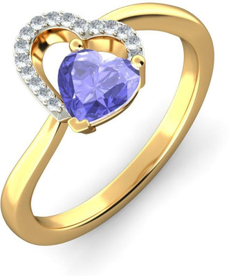 BlueStone The Philasa Gold Tanzanite, Diamond 18K Yellow Gold Plated 18 K Ring