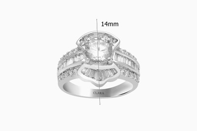 66% OFF on Clara The Nicole Sterling Silver Swarovski Crystal Rhodium Plated Ring