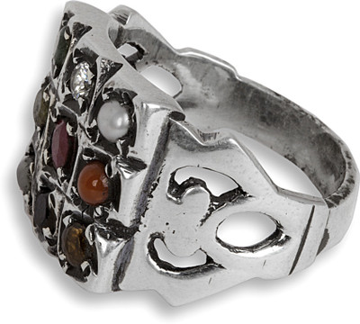 29% OFF on Silverwala Silver Pearl, Coral, Sapphire, Cat's Eye, Emerald, Cubic Zirconia, Ruby Ring