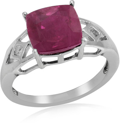 33% OFF on RosesNRibbons Sterling Silver Ruby Rhodium Plated Ring