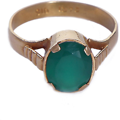 Rasi Jewelry Gold Emerald Rhodium Plated 22 K Ring Rasi Jewelry Gold Emerald Rhodium Plated 22 K Ring