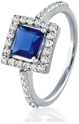 21% OFF on Velvetcase Blue Princess White Gold 18 K Ring