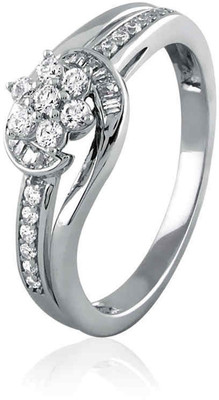 10% OFF on Velvetcase Contemporary Floral Cluster Engagement White Gold 18 K Ring