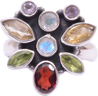 44% OFF on Rubera Silver Amethyst, Garnet Ring