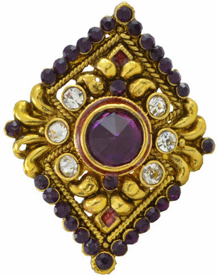 40% OFF on Aakshi Purple Amethyst Stone Geometric Diamond Metal, Alloy Ring
