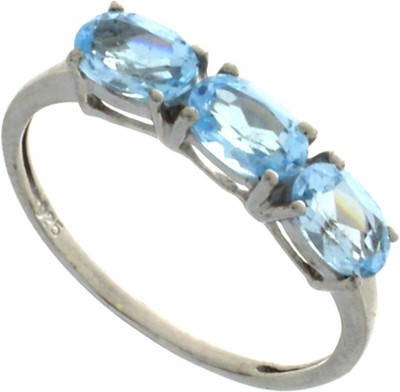 925 Silver Silver Topaz Sterling Silver Plated Ring 925 Silver Silver Topaz Sterling Silver Plated Ring