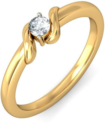 BlueStone The Love Clasp Gold Diamond 18K Yellow Gold Plated 18 K Ring