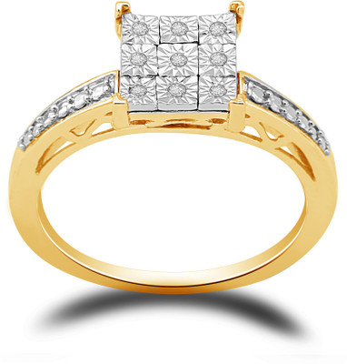 50% OFF on Ciemme 0.12 CT square shape Silver Cubic Zirconia 18K Yellow Gold Plated Ring