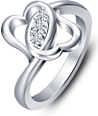 39% OFF on Amogh Jewels Queen Sterling Silver Diamond 14K White Gold Plated Ring