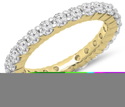 42% OFF on Kavya Jewels Eternity Yellow Gold Diamond 14K Yellow Gold Plated 14 K Ring