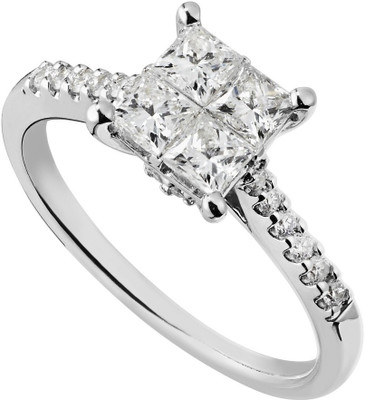 50% OFF on Ziveg 92.5 Made with Swarovski Zirconia Sterling Silver Silver Plated Ring