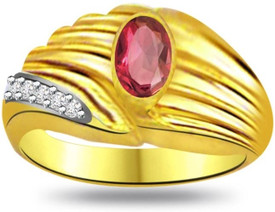 Surat Diamond Classic Ruby & Diamond Ring SDR1013 Yellow Gold Diamond, Ruby Ring