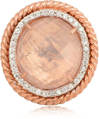 37% OFF on RosesNRibbons Sterling Silver 18K Rose Gold Plated 18 K Ring
