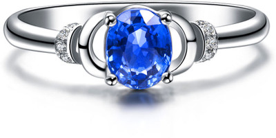 35% OFF on Facetzinspire Silver Sapphire Sterling Silver Plated Ring