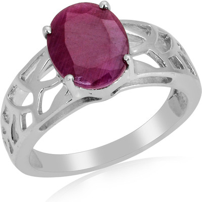 33% OFF on RosesNRibbons Sterling Silver Ruby Rhodium Plated Ring