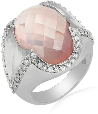 44% OFF on RosesNRibbons Gorgeous Glow Sterling Silver Quartz, Topaz Rhodium Plated Ring
