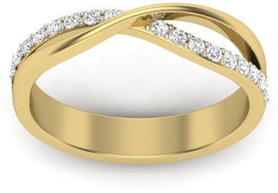29% OFF on JacknJewel Delicate Knot Diamond Band Gold 18K Yellow Gold Plated 18 K Ring